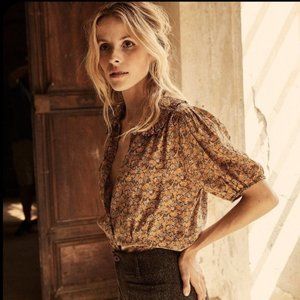 Doen Bel Top Lady Emma Floral Print Silk